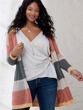 Maurices Colorblock Duster Cardigan